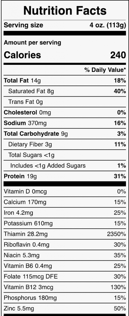 impossible burger nutrition facts
